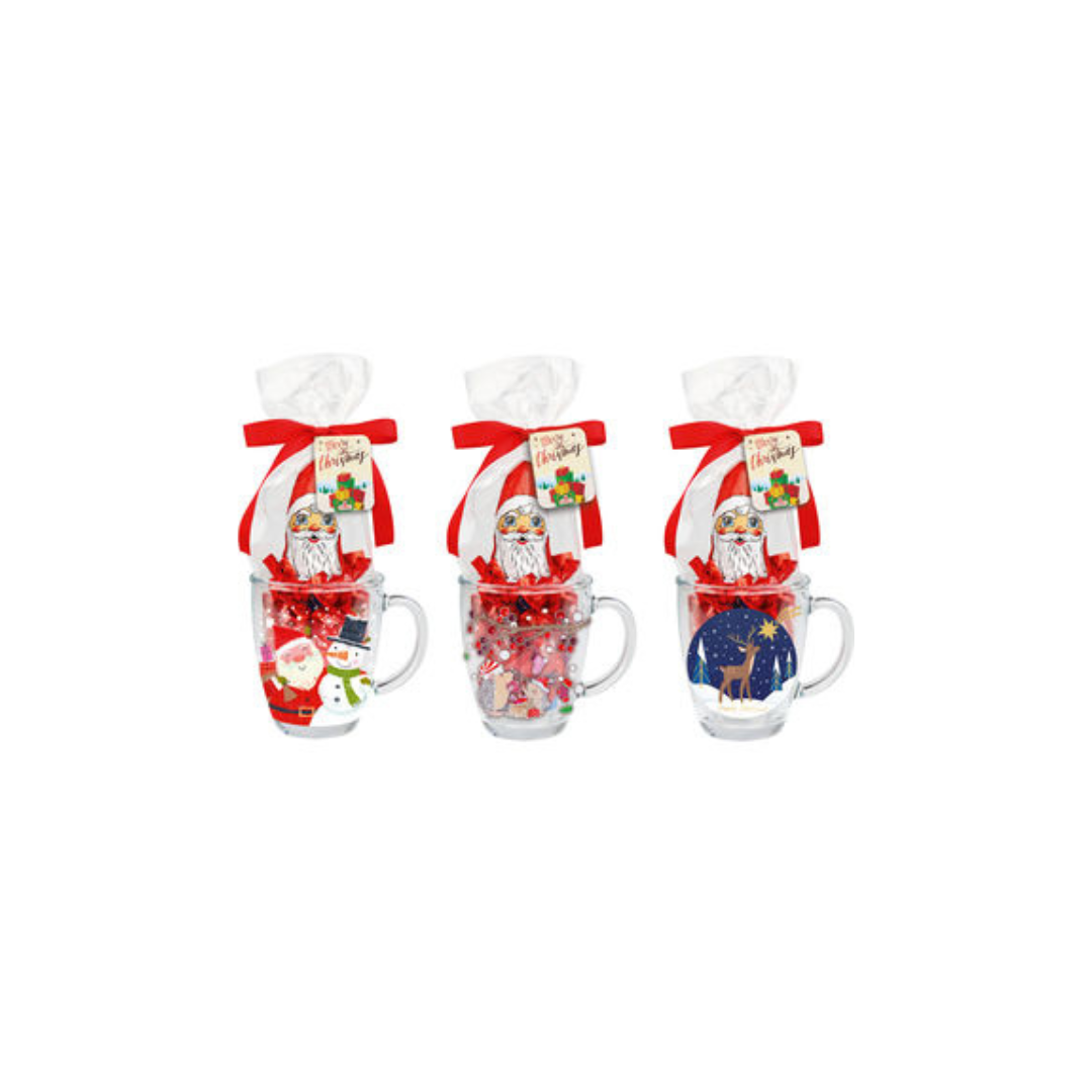 TASSE DE THÉ AVEC ASSORTIMENT DE CHOCOLATS (UNITÉ) - NOËL